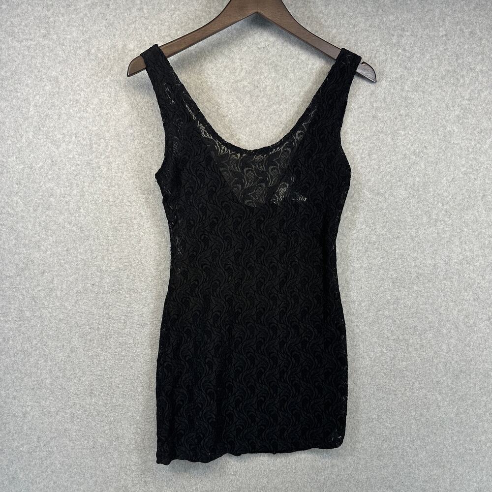 Val Mode Lingerie Dress Womens Size Small Black Sheer Sleeveless 100% Nylon